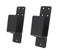 Chiyyak Soporte en U para Puerta, Soporte de Barra de Seguridad Abierta de Acero Al Carbono Resistente Al óxido para Todo Tipo de Puertas, Apto para Garaje y Granero (Negro)