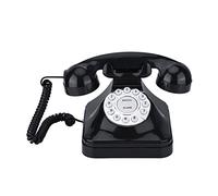 Chiyyak Teléfono Retro Multifunción Negro Vintage Operación de una Sola Línea Fácil de Usar para Oficina en Casa
