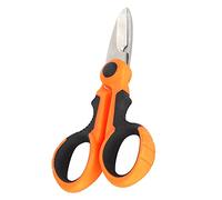 Chiyyak Tijeras para el Hogar, Cortador de Electricistas Duradero, ángulo Ajustable para la Mayoría de los Escenarios, Acero Inoxidable, ABS, Negro y Naranja