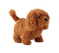 Chiyyak Toy de Perro Simulación Eléctrica, Caminando con el Sensor de Juguete para Perros de Lujoso y Liviano para la Vida Diaria para Niños (Marrón)