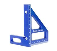 Chiyyak Transportador Cuadrado para Carpintería, Herramienta de Medición de Diseño de Regla Triangular de Inglete de 45 y 90 Grados con Aleación de Aluminio Anodizado, para Ingeniero (Azul)