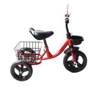 Chiyyak Triciclo para Niños Pequeños Paseo Clásico con Canasta de Almacenamiento para Niños y Niñas Triciclo para Al Aire Regalo para de 1 a 6 Años Metal 29.9x16.5x21.7in