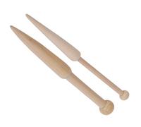 Chiyyak Varilla Corta de Lana Adorable para Tejer y Tejer para Entusiastas del Bricolaje Hecho a Mano Paquete de 2 Herramienta para Suéteres de Madera de Haya Ecológica para Principiantes y Tejedores