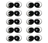 CHIZISX 10 ojos planos de ojo de muñeca de aspecto natural con rosca trasera para manualidades y accesorios de fabricación de modelos, ojos planos redondos