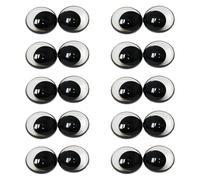 CHIZISX 10 ojos planos de ojo de muñeca de aspecto natural con rosca trasera para manualidades y accesorios de fabricación de modelos, ojos planos redondos