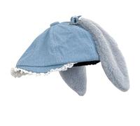 CHIZISX Boinas de lazo con ribete de encaje para adultos, sombrero de pintor, domo, niña, fotografía, tocado, fiesta, accesorio de moda para adultos, azul claro, Talla única