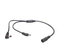 CHIZISX Cable de alimentación DC5521 divisor en Y de 5,5 x 2,1 mm hembra a codo de 90 grados macho para LED y cámaras, cable de dispositivo electrónico de 40 cm