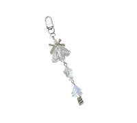 CHIZISX Cadena de teléfono hecha a mano con cuentas para cámara, llavero de resina con colgante de campanas eólicas, mochila elegante, 2x8cm, Resina, aleación
