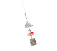 CHIZISX Cadena de teléfono hecha a mano con cuentas para cámara, llavero de resina con colgante de campanas eólicas, mochila elegante, 2x8cm, Resina, aleación