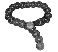 CHIZISX Cinturón vintage de estilo occidental, diseño de disco exagerado, duradero, a la moda para jóvenes entusiastas de la moda, atuendo casual, Negro, Talla única