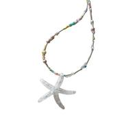CHIZISX Collar ajustable con colgante de estrellas de mar para niños, joyería de moda para niños y niñas, talla única, Resina, No es una piedra preciosa