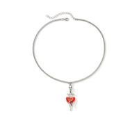 CHIZISX Collar con colgante de corazón gótico, longitud ajustable, accesorio de joyería de aleación resistente para jóvenes y entusiastas de la moda, talla única, Metal, No es una piedra preciosa