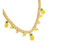 CHIZISX Collar con colgante de fruta de jardín vintage con circonita ajustable, joyería elegante para mujeres y amantes de la naturaleza, talla única, Acero inoxidable, No es una piedra preciosa