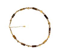 CHIZISX Collar con colgante de piedra natural colorida vintage ajustable para entusiastas de la moda y amantes de la naturaleza, talla única, Metal, No es una piedra preciosa