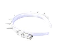 CHIZISX Diadema de poliuretano con remache punk, accesorio para la cabeza para adultos, aro de pelo con ojales y remaches