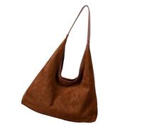CHIZISX Elegante bolso retro holgado para axilas, espacioso bolso de ante, perfecto para el trabajo, la escuela y ocasiones informales, bolsa retro para axilas, Brown, One Size