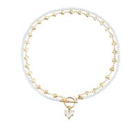 CHIZISX Elegante collar con colgante de corazón y circonita con cadena resistente para mujeres y niñas que buscan estilos únicos para uso casual, talla única, Metal, No es una piedra preciosa