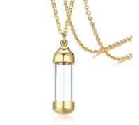 CHIZISX Elegante collar conmemorativo de acero inoxidable resistente para recuerdos del cabello con colgante de cristal y cadena pulida, talla única, Acero inoxidable, No es una piedra preciosa