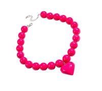 CHIZISX Elegante collar de corazón grande con cuentas que simboliza y sofisticación para mujeres a la moda, talla única, Vidrio, No es una piedra preciosa