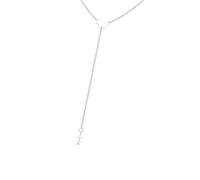 CHIZISX Elegante collar de perlas con cadena de mariposa y corazón para mujer con delicados diseños de aleación y acabado resistente a las alergias, talla única, Metal, No es una piedra preciosa