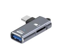 CHIZISX Enlace rápido de datos tipo C a USB con ranura para tarjeta de almacenamiento, procesador de transferencia rápida para cámara, dispositivos móviles y portátiles, transferencia rápida de datos