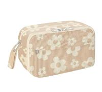 CHIZISX Estuche de tela con múltiples bolsillos de gran capacidad para estudiantes, adultos, viajes, suministros de oficina, organización, estuche Capybara, marrón con flores