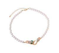 CHIZISX Gargantilla de serpiente con circonita negra y plateada, accesorio de cadena de eslabones cubanos para hombres y mujeres, estilos góticos vikingos, talla única, Metal, No es una piedra