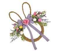 CHIZISX Huevos de Pascua, corona de flores artificiales para colgar en la pared, para puerta delantera, porche, repisas, decoración del hogar, huevos