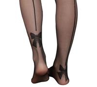 CHIZISX Medias transparentes negras de moda con línea de camarón y costura trasera, medias de nailon transpirables para mujer, mallas de nailon y elastano transpirables, C, Altoa única