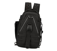 CHIZISX Mochila de pesca con soporte para caña, impermeable, almacenamiento de aparejos de hombro, bolsa de hombro para pesca, Black, Talla única