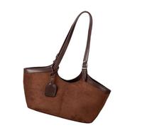 CHIZISX Moderno bolso de hombro estructurado de gamuza, espacioso bolsillo principal, diseño ergonómico, para profesionales, a la moda, casual, para desarmar, café, One Size
