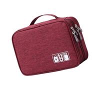 CHIZISX Oxfords - Bolsa organizadora de tela multiusos para accesorios tecnológicos, cosméticos, viajes, portátil, accesorios digitales, Tinto vino de tres capas, Mass Beauty