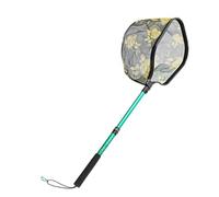 CHIZISX Red de aterrizaje permanente de fibra de vidrio que resalta el plan de colapso y contra el deslizamiento, mango extensible, para todas las condiciones de pesca, red de pesca