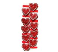 CHJAN - 10 lazos multicolor en forma de corazón con elementos de día, regalo de moda para niñas lindas, ideal para atuendos diarios