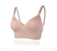 CHJAN - Brasier de lactancia para mujeres que amamantan a pecho abierto, ropa interior cómoda para embarazadas, rosa, L