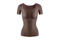 CHJAN - Ropa interior cálida que se puede llevar fuera de otoño e invierno, capa base, camiseta antiestática con almohadilla en el pecho, no necesita sostén, café, XXL