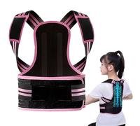 CHJJWEZX Corrector de Postura para niños y Adolescentes, Corrector de Postura Ajustable en la Parte Superior de la Espalda con hombreras Suaves y Cinturones elásticos, Corrector jorobado,L,Pink
