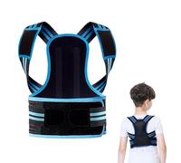 CHJJWEZX Corrector de Postura para niños y Adolescentes, Corrector de Postura Ajustable en la Parte Superior de la Espalda con hombreras Suaves y Cinturones elásticos, Corrector jorobado,M,Blue