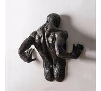 CHJJZXBF Escultura de Pared de Personaje Abstracto, Personaje Abstracto 3D a través de Escultura de Figura de Pared, Estatua de Hombre trepador de Arte de Pared Creativo, Manualidades de decoración,E