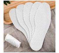 CHJKVCCH Plantillas 10 Pares de Plantillas de Salud Transpirable Naturaleza Madera Pulpa Zapato Pad Color Confortable Inserciones for Hombres y Mujeres Plantillas Memory Foam(White 10Pairs,36)
