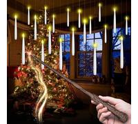 CHLDYCST Vela flotante con control remoto de varita mágica, sin llama, vela cónica colgante para decoración de Navidad, bodas, Halloween, fiesta de cumpleaños (velas flotantes, 10)