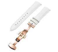 Chlikeyi Correa de reloj 14 mm-22 mm Piel de becerro Cuero de vaca genuino Correa de reloj Hebilla de mariposa