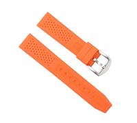 Chlikeyi Correa de reloj Correa de caucho transpirable 16-24mm, naranja, 18 mm