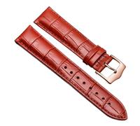 Chlikeyi Correa de reloj Correa de reloj de cuero genuino Pulsera de cuero universal de moda para mujer, Oro rosa rojo oscuro, 20 mm