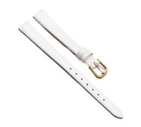 Chlikeyi Correa de reloj Correa de tamaño pequeño universal Reloj de cuero para mujer con hebilla roja de 6/7/8/9/10mm, Oro blanco, 7 mm