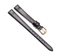 Chlikeyi Correa de reloj Correa de tamaño pequeño universal Reloj de cuero para mujer con hebilla roja de 6/7/8/9/10mm, Oro negro, 9 mm