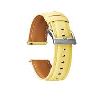 Chlikeyi Correa de reloj Cuero de cabra Correa de color suave y cómoda de 20-22mm, Amarillo, 20mm