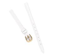 Chlikeyi Correa de reloj de cuero auténtico de 8mm y 10mm para cadena de reloj pequeña para mujer, Oro blanco, 8-8mm