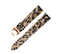 Chlikeyi Correa de reloj de cuero genuino con estampado de leopardo, accesorios para reloj de mujer, 12-20mm, Color 21, 20mm