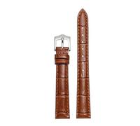 Chlikeyi Correa de reloj de cuero genuino con hebilla de aguja, correa de reloj de tamaño pequeño con patrón de cocodrilo para mujer, 10-24mm, Color 1, 24mm
